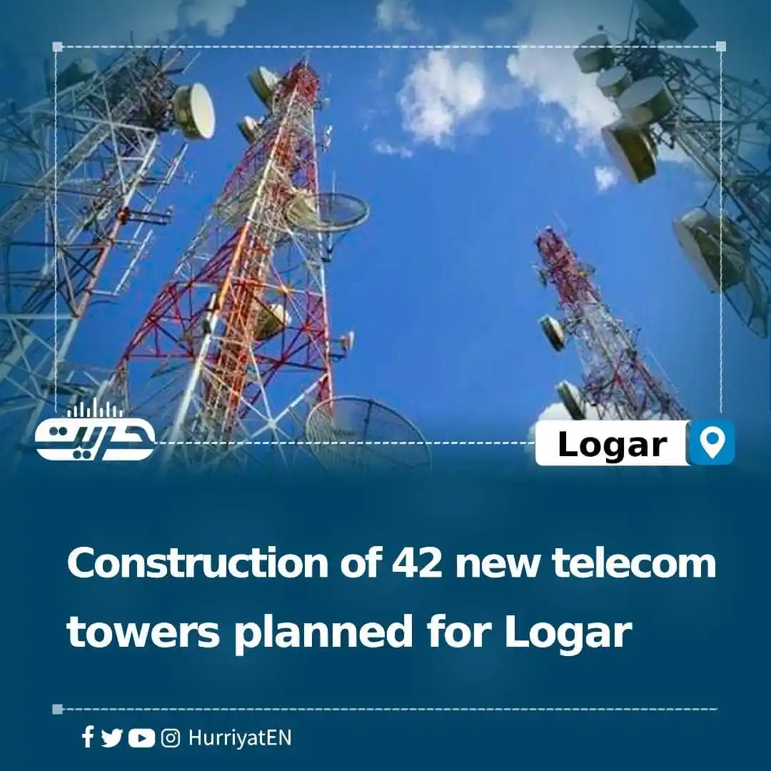 Image from Hurriyat Radio English: Construction of 42 new telecom towers planned for Logar  Minister of C...