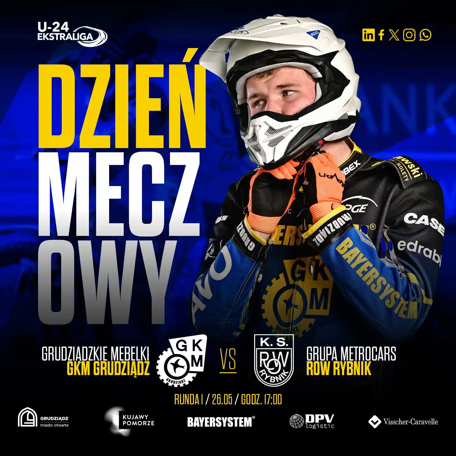 Image from GKM Grudziądz S.A.: 🚨 DZIEŃ MECZOWY 🚨 🔛 Dziś w lidze U-24 podejmujemy drużynę Grupa Me...