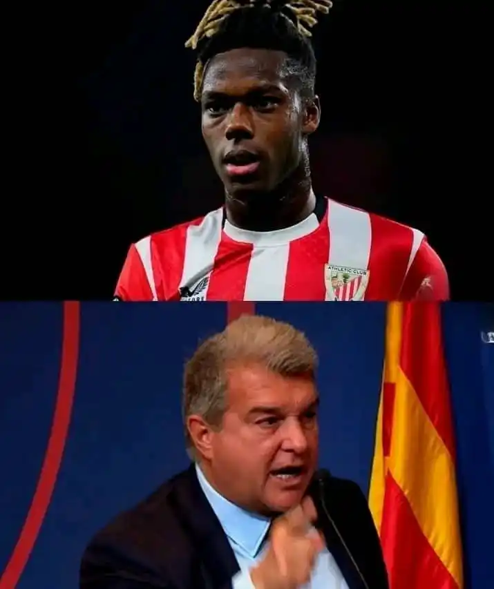 Image from La Casa Del Fútbol⚽.           BARCELONA 🇪🇸 / REAL MADRID /  MESSI 🇦🇷 / CRISTIANO RONALDO 🇵🇹: 🚨 Exclusiva | Joan Laporta no quiere saber nada de Nico Williams.  ❌ ...