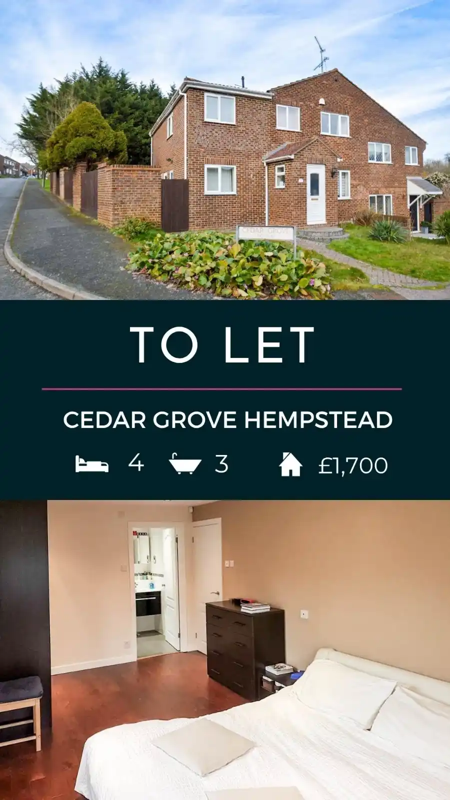 Image from Property to rent in Kent, UK: 🏡 Fully Furnished 4-Bed Home in Hempstead – £1,700 PCM 📍 Cedar Grov...