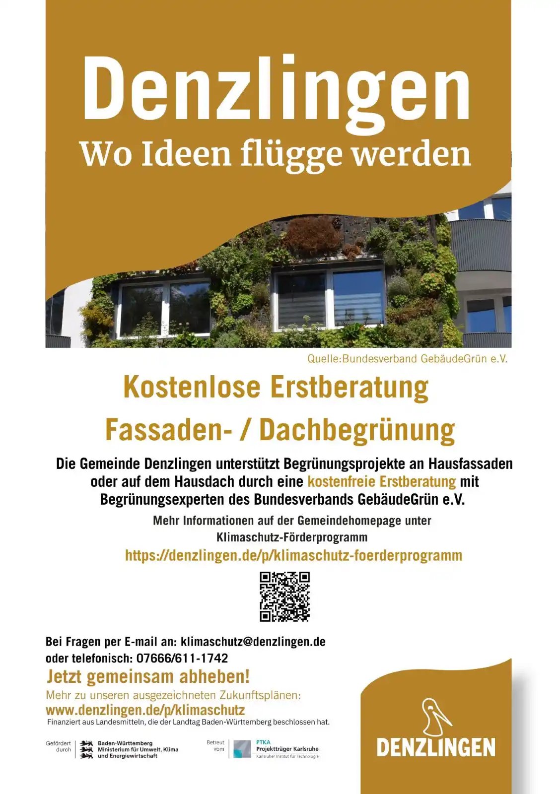Image from Gemeinde Denzlingen: *Holt euch Grün ans Haus!* 🏡💚 Eine begrünte Fassade oder ein begrün...