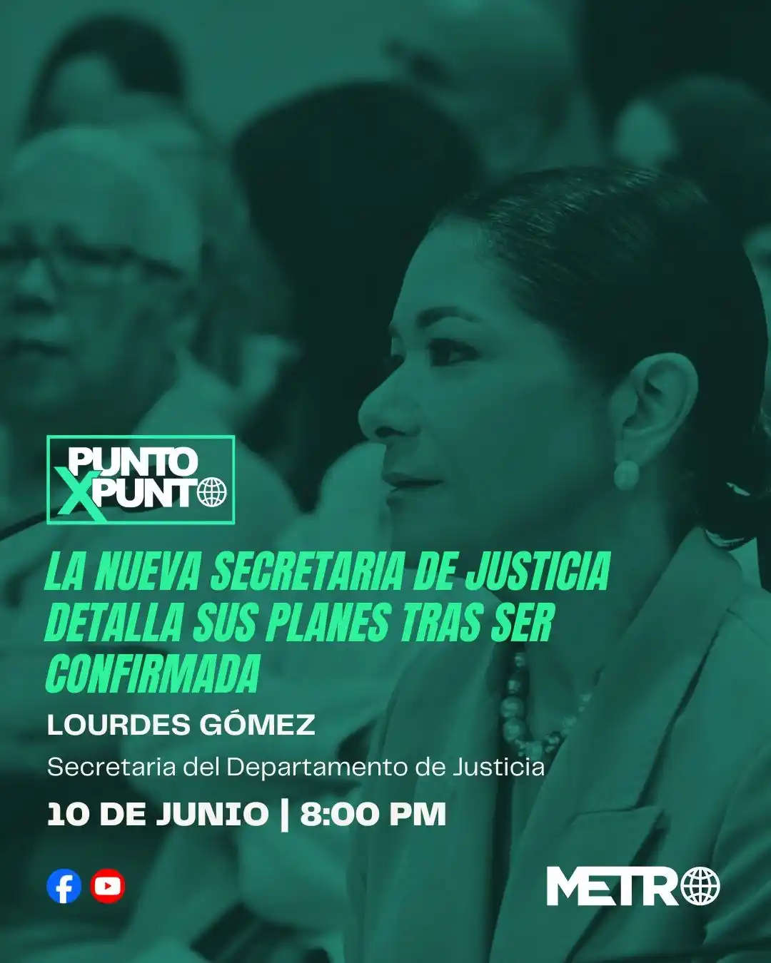 Image from Metro Puerto Rico: 🚨¡HOY 8PM! La recién confirmada secretaria de Justicia, Lourdes Gómez...