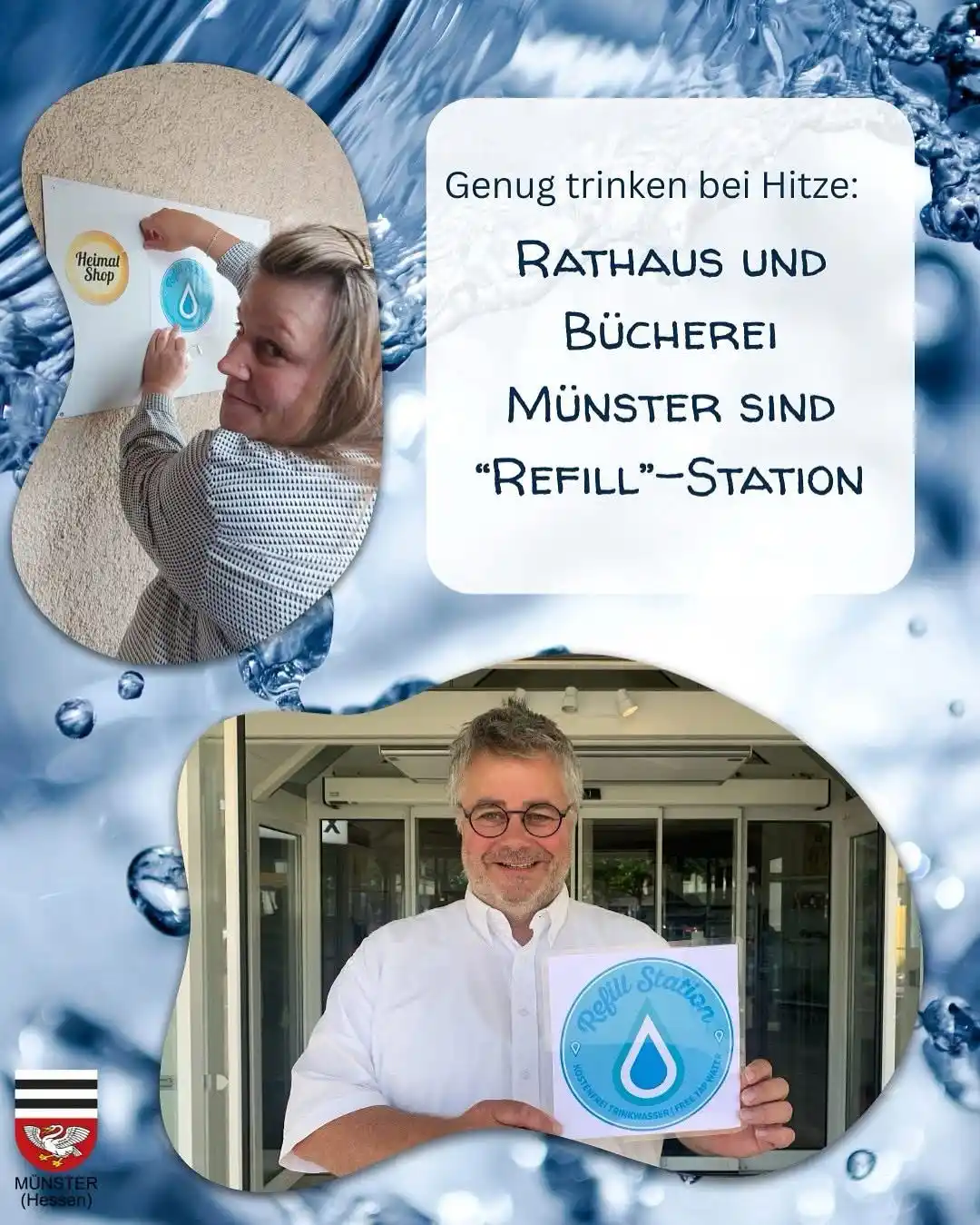 Image from Gemeinde Münster Hessen: 🌞In den nächsten Tagen soll es sommerlich heiß werden, es sind Temper...