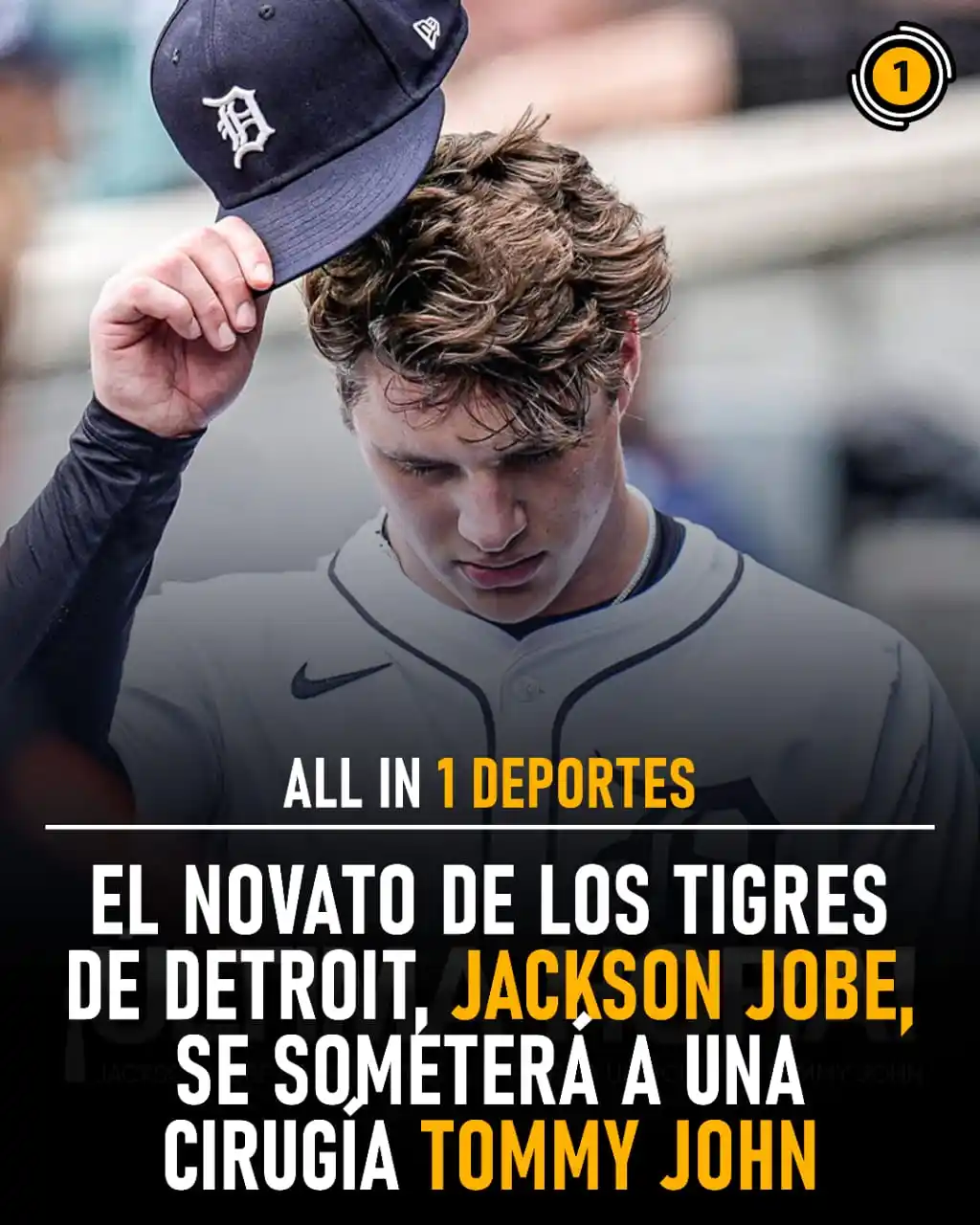 Image from All In 1 Deportes: 🚨⚠️ ¡JACKSON JOBE PASARÁ POR EL BISTURÍ! 🩻💥 Los Tigers confirmaron...