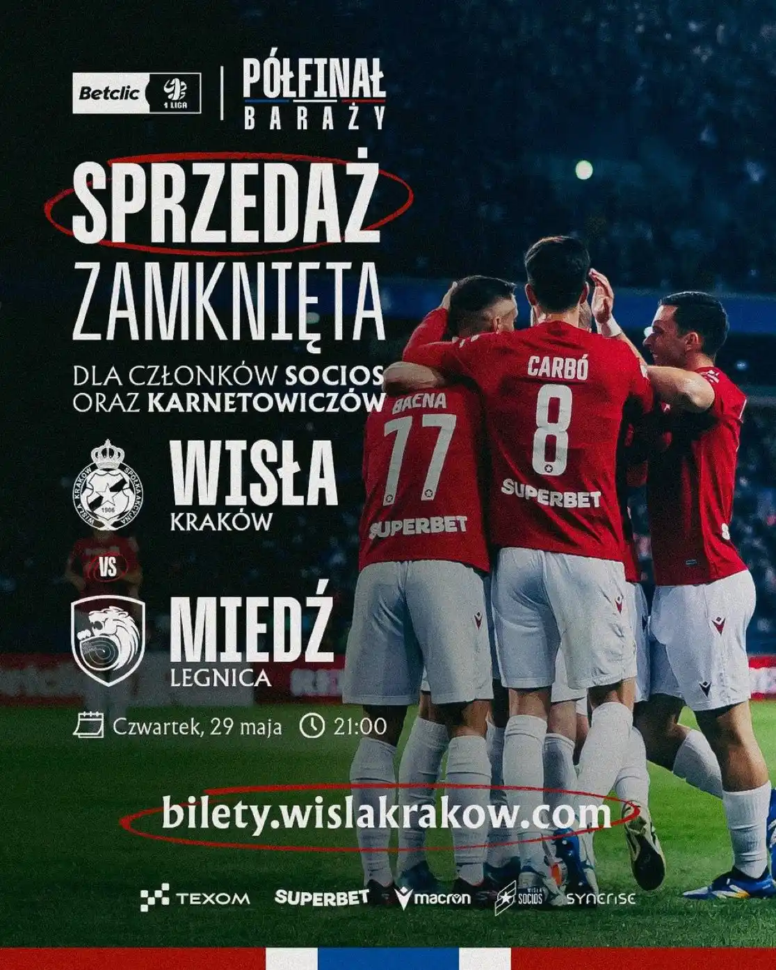 Image from Wisła Kraków 🔵⚪️🔴: Jedno jest pewne - 29 maja, o 21:00 wszyscy idą na R22! Sprzedaż zamkn...