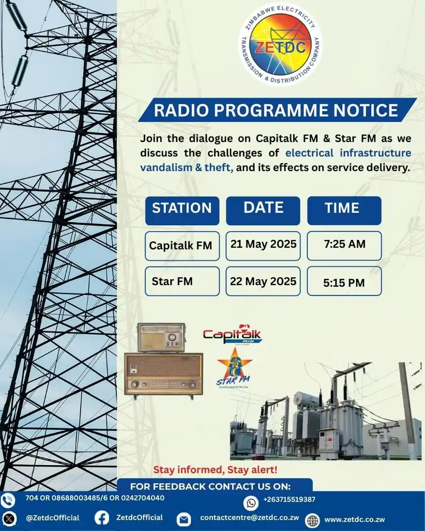 Image from ZETDC NATIONAL CONTACT CENTRE: Join us on Capitalk FM tomorrow, on 21 May at 7:25 AM, and Star FM on ...