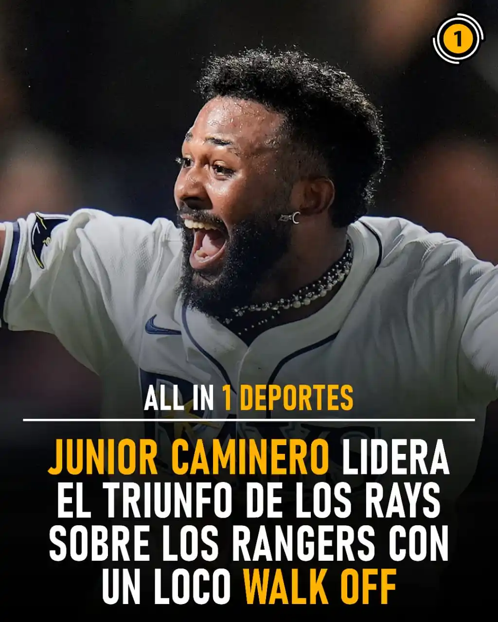 Image from All In 1 Deportes: 🔥 ¡Junior Caminero lidera un loco walk-off para los Rays! ⚡️ En una ...