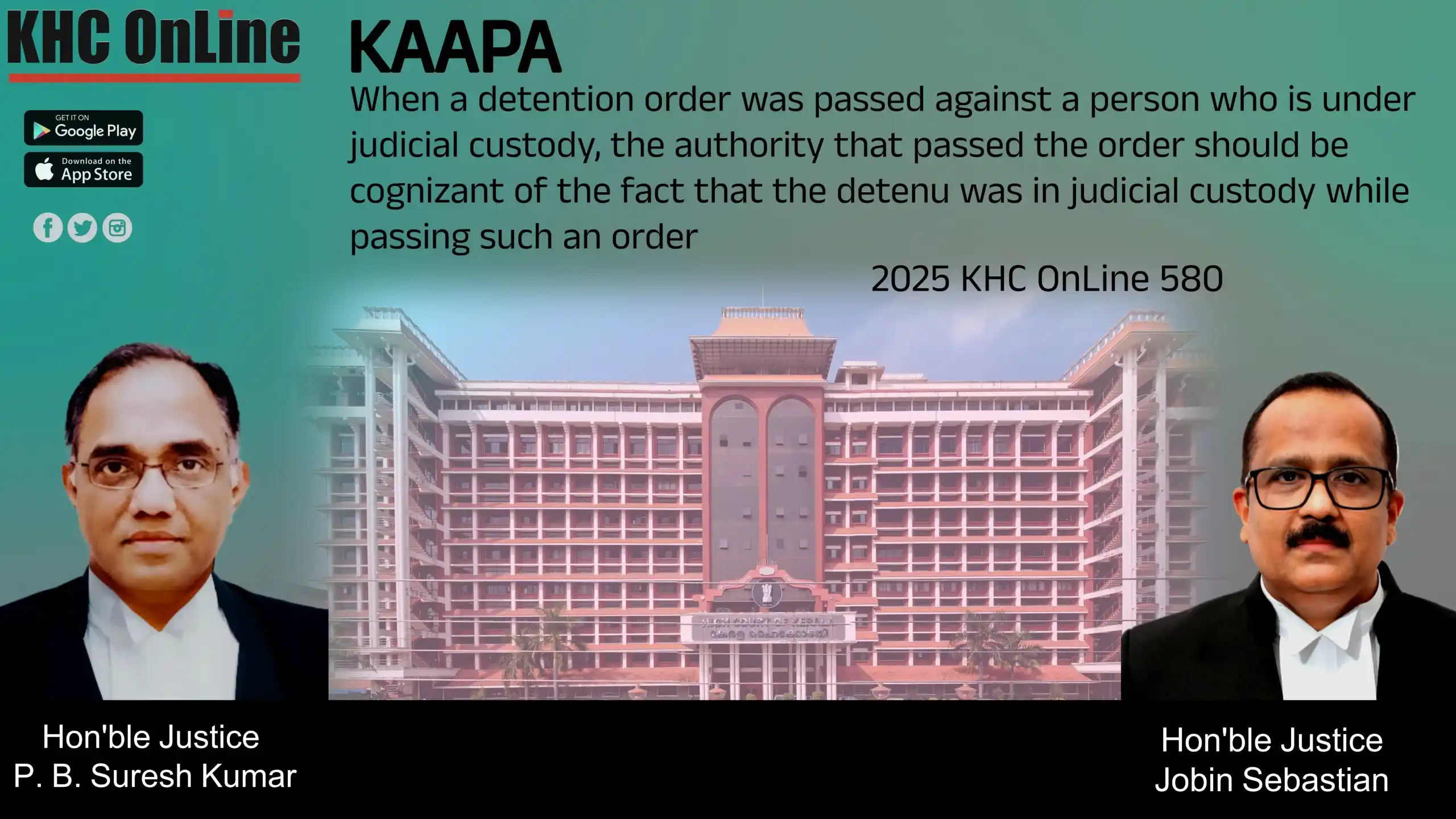 Image from KHC: KAAPA - When a detention order was passed against a person who is unde...