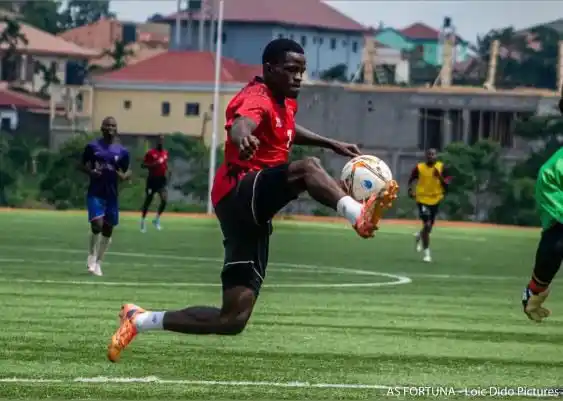 Image from Camerfoot-infos: L’attaquant de l’AS Fortuna *Boris Mfoumou* se livre sur sa première c...