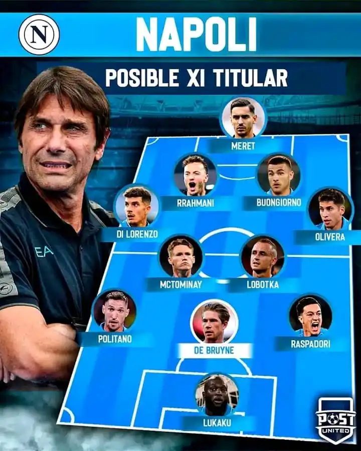Image from La Casa Del Fútbol⚽. BARCELONA 🇪🇸 / REAL MADRID / MESSI 🇦🇷 / CRISTIANO RONALDO 🇵🇹: 📝 La posible alineación del Napoli tras el fichaje de Kevin De Bruyne...