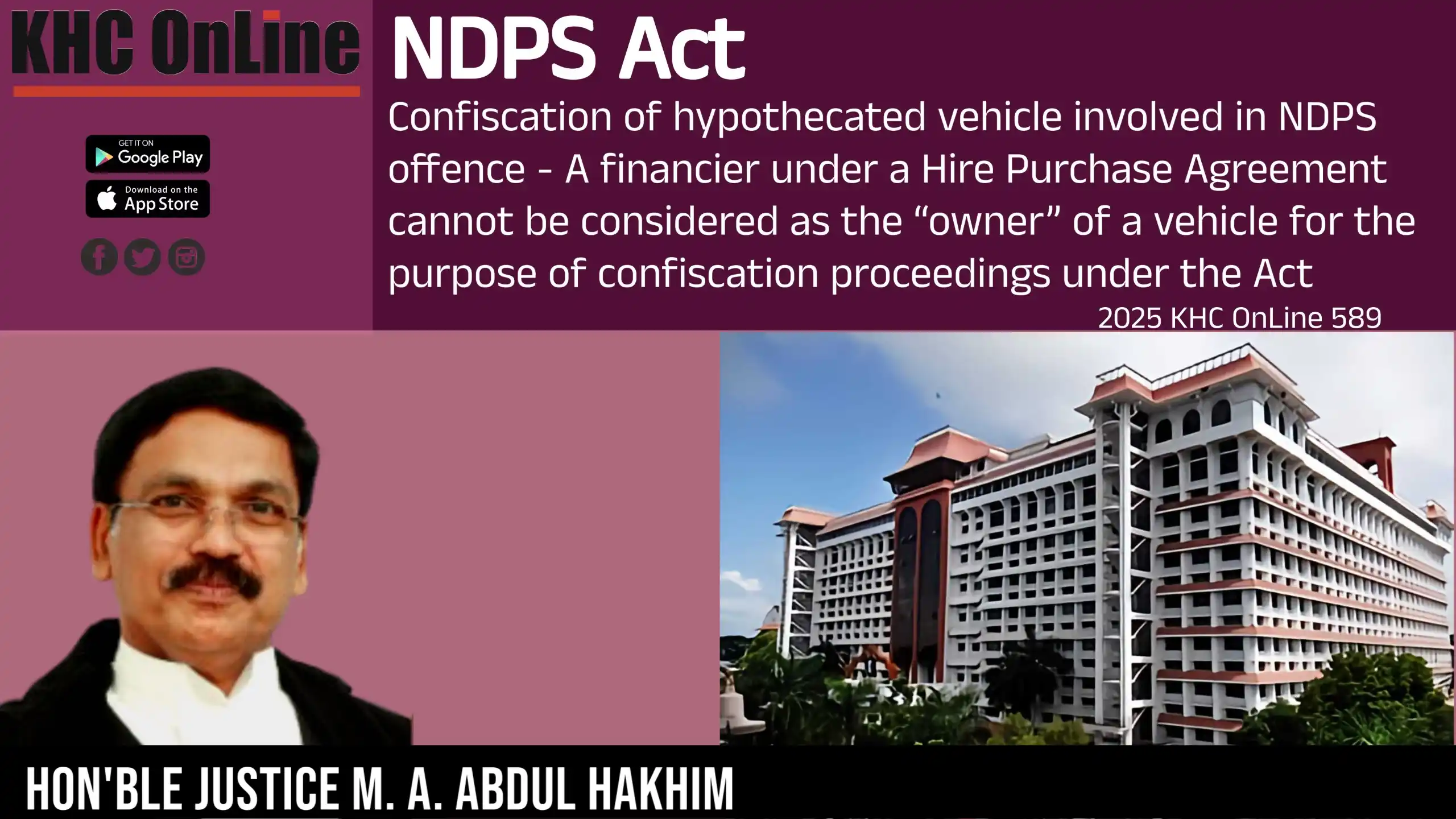 Image from KHC: 🔷NDPS Act - Confiscation of hypothecated vehicle involved in NDPS off...