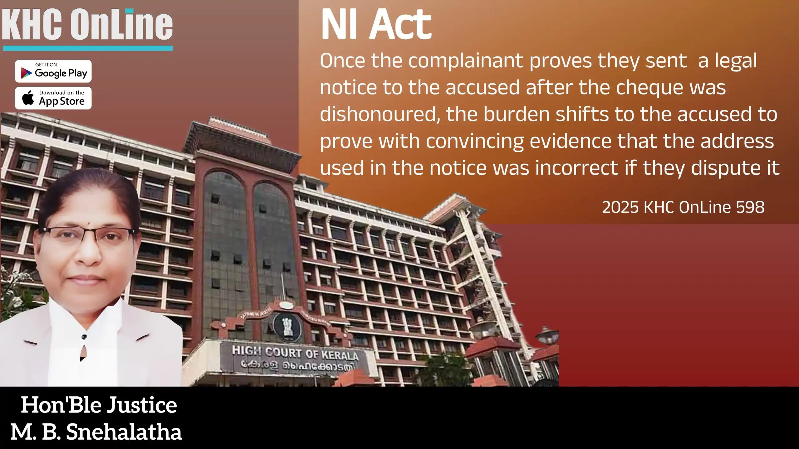 Image from KHC: ✅ NI Act - Once the complainant proves they sent a legal notice to the...