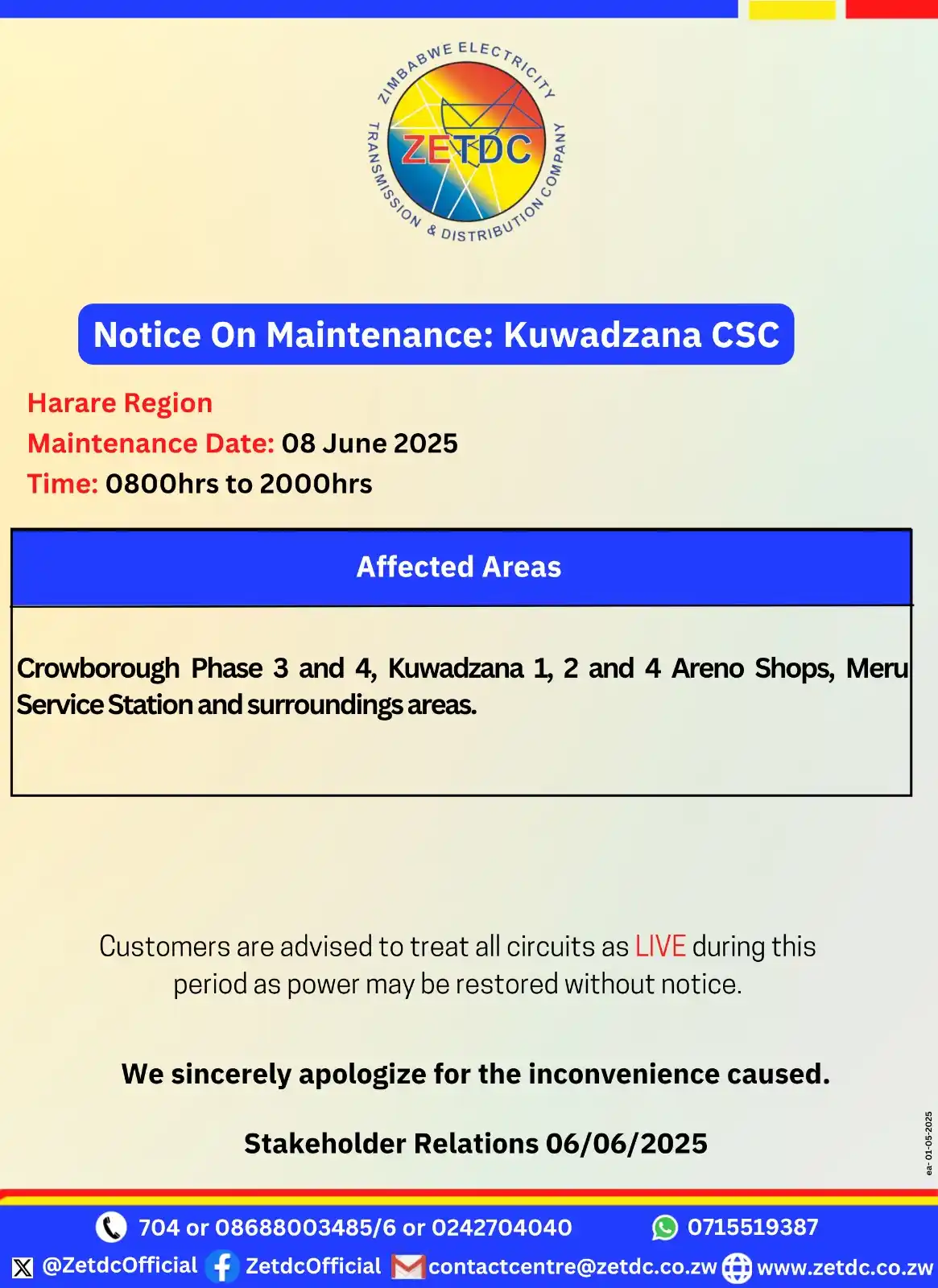 Image from ZETDC NATIONAL CONTACT CENTRE: <a class="text-blue-500 hover:underline cursor-pointer" href="/hashtag...