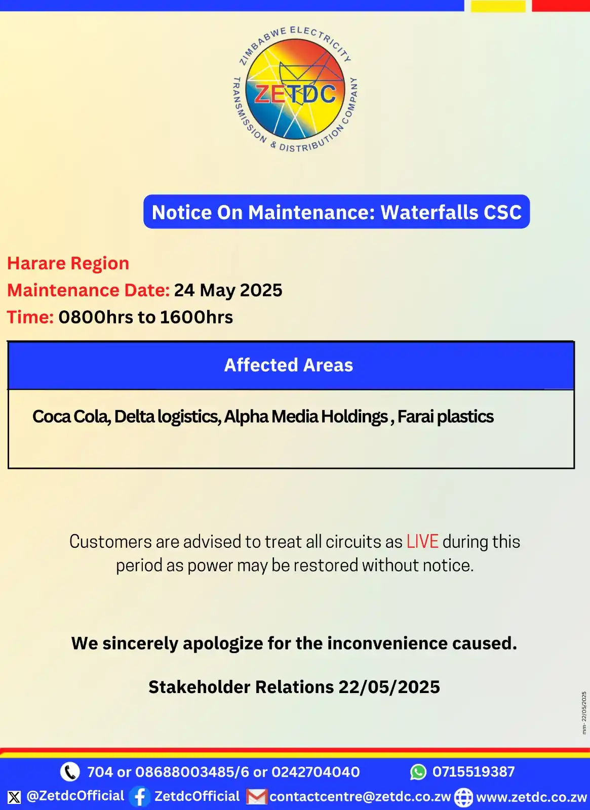 Image from ZETDC NATIONAL CONTACT CENTRE: <a class="text-blue-500 hover:underline cursor-pointer" href="/hashtag...