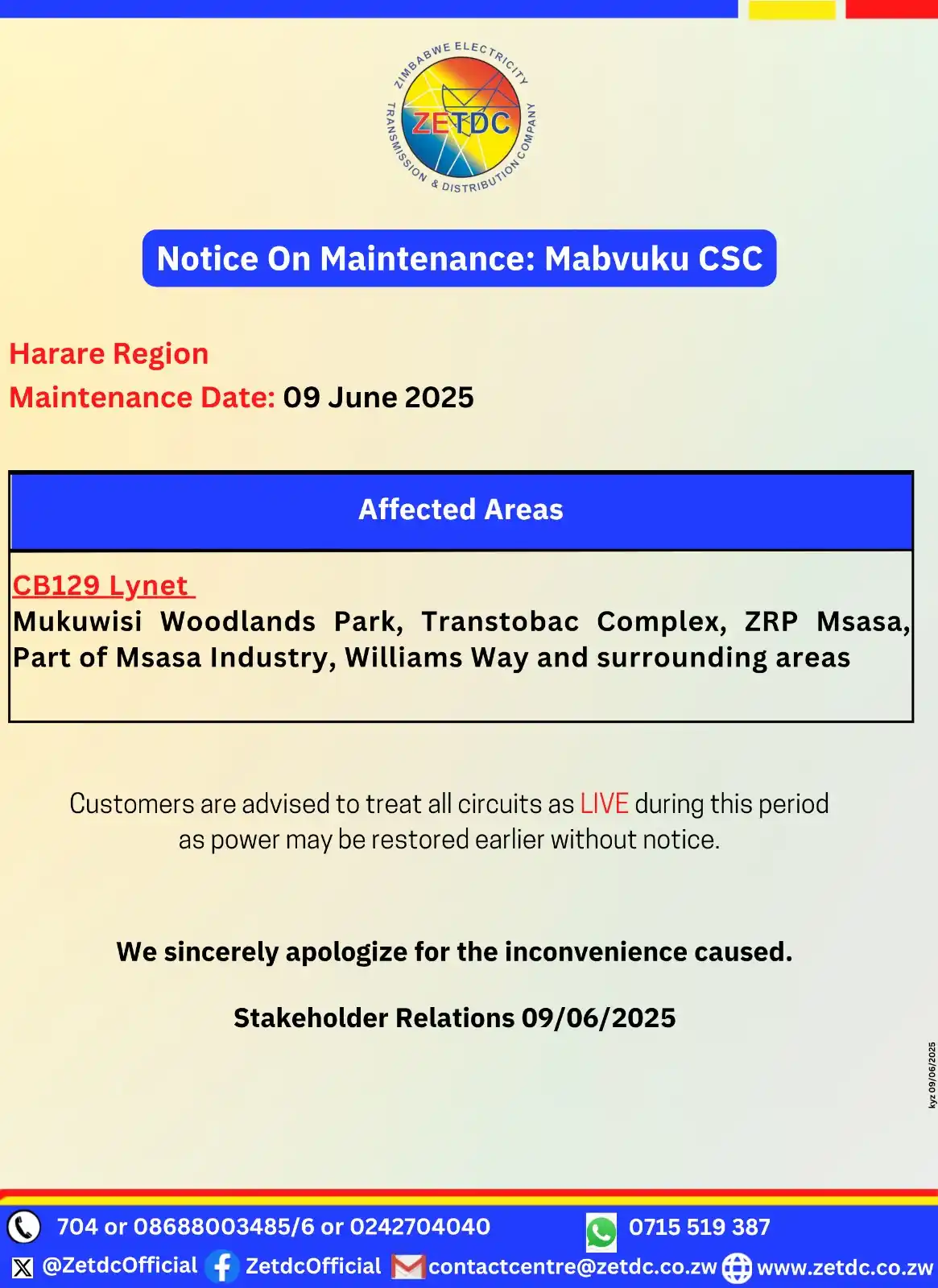 Image from ZETDC NATIONAL CONTACT CENTRE: <a class="text-blue-500 hover:underline cursor-pointer" href="/hashtag...