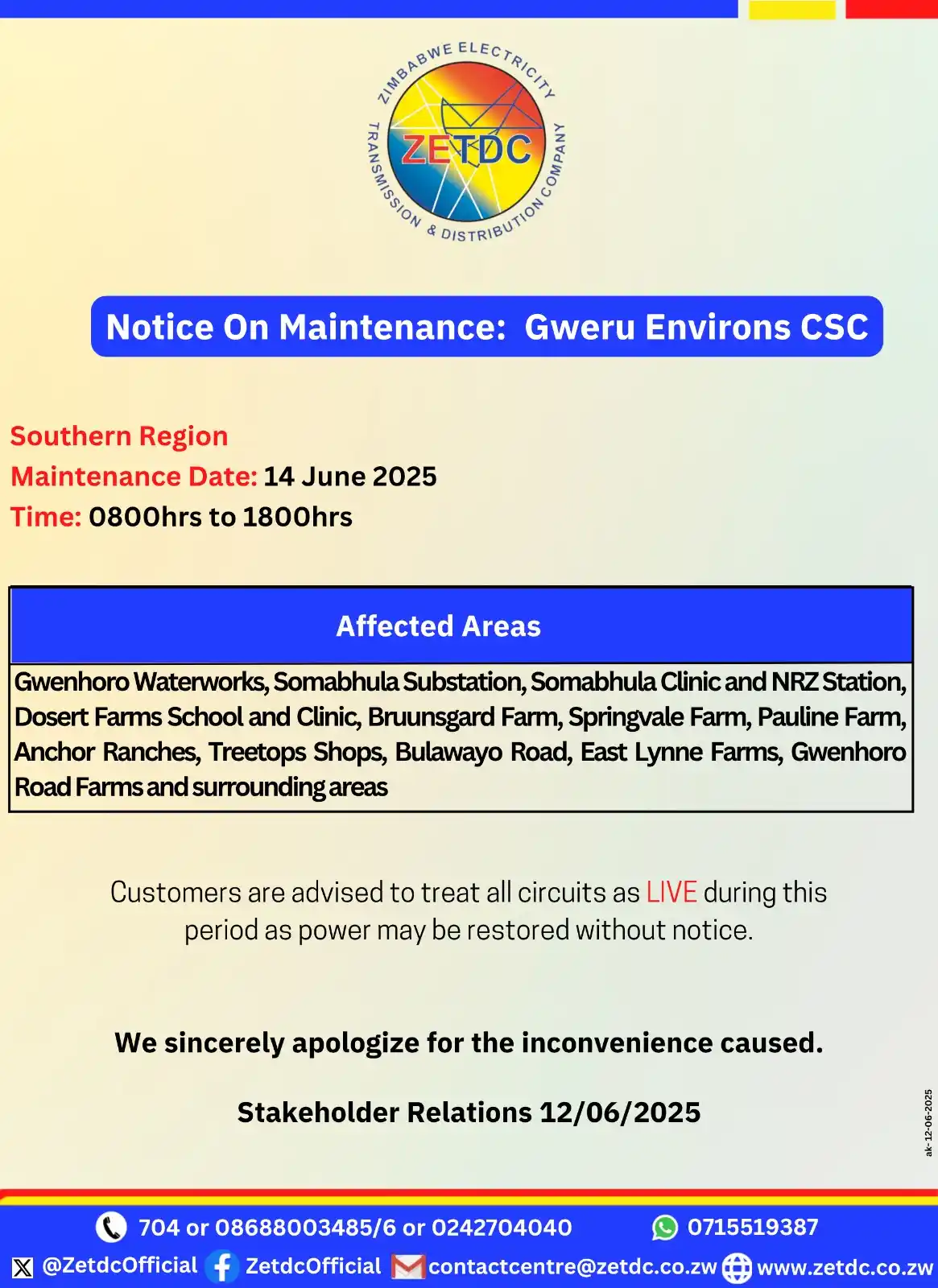Image from ZETDC NATIONAL CONTACT CENTRE: <a class="text-blue-500 hover:underline cursor-pointer" href="/hashtag...