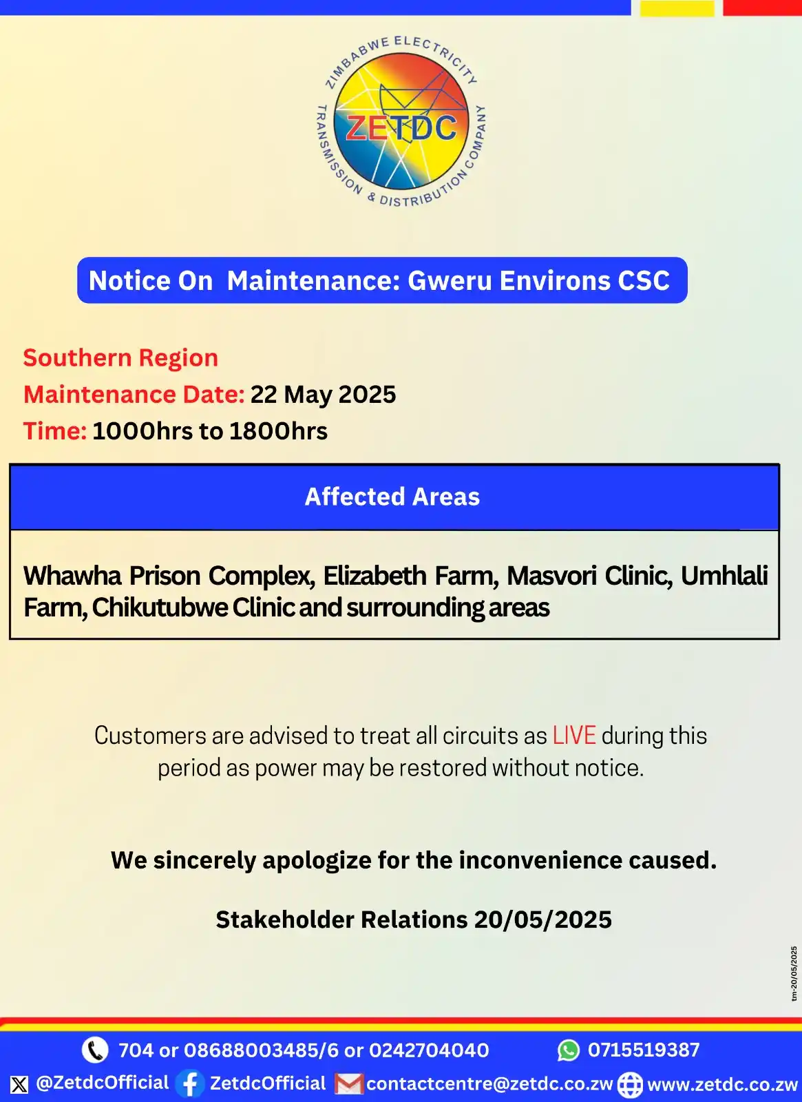 Image from ZETDC NATIONAL CONTACT CENTRE: <a class="text-blue-500 hover:underline cursor-pointer" href="/hashtag...