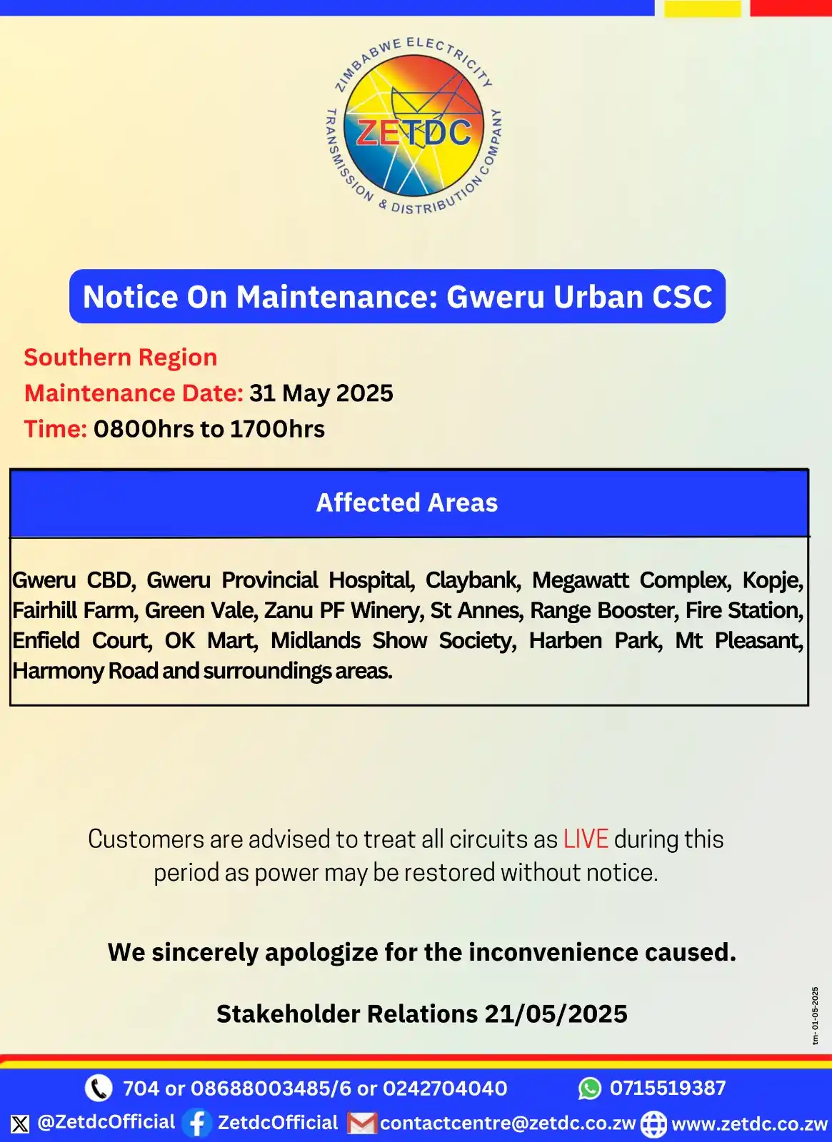 Image from ZETDC NATIONAL CONTACT CENTRE: <a class="text-blue-500 hover:underline cursor-pointer" href="/hashtag...