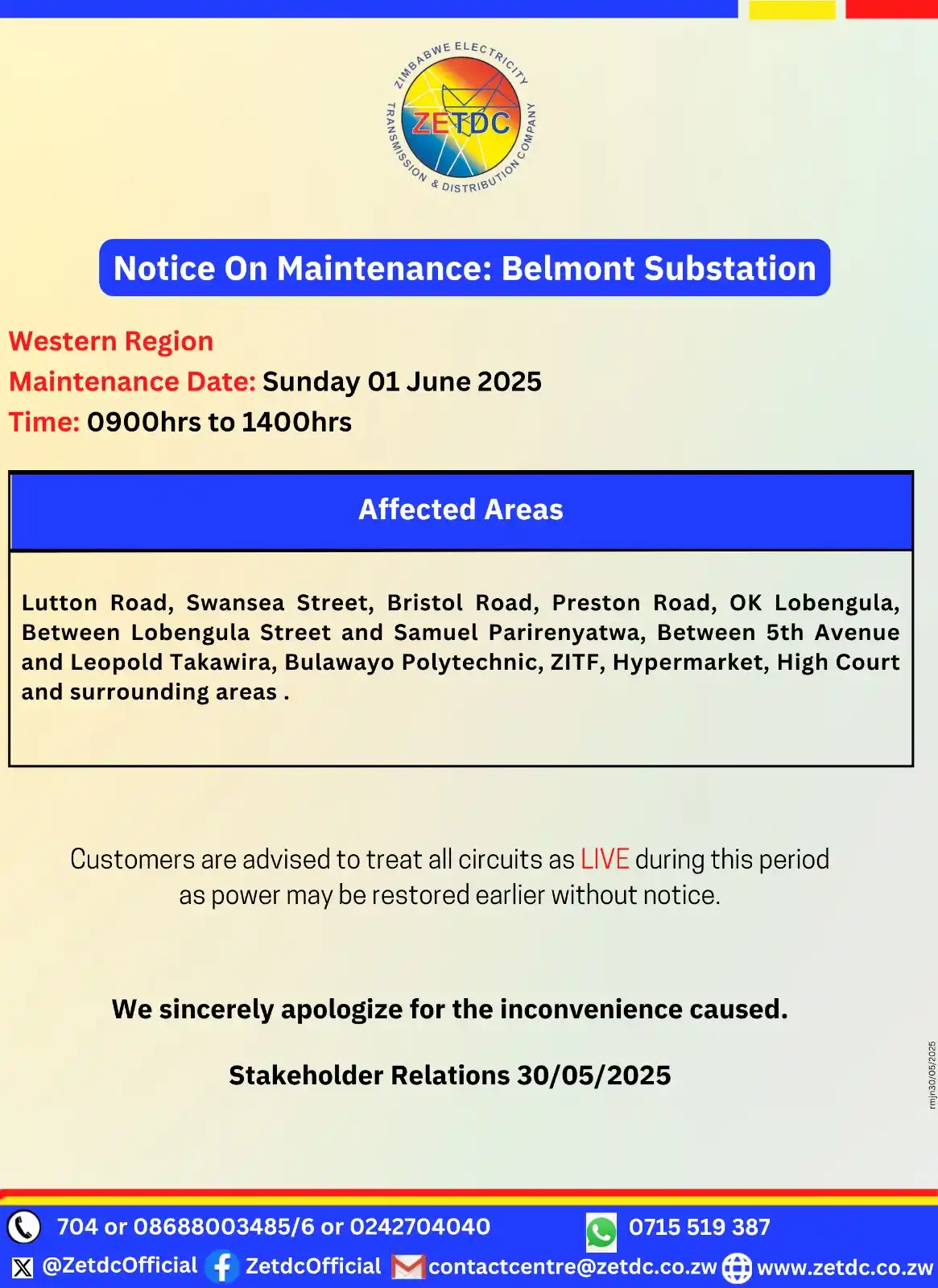 Image from ZETDC NATIONAL CONTACT CENTRE: <a class="text-blue-500 hover:underline cursor-pointer" href="/hashtag...