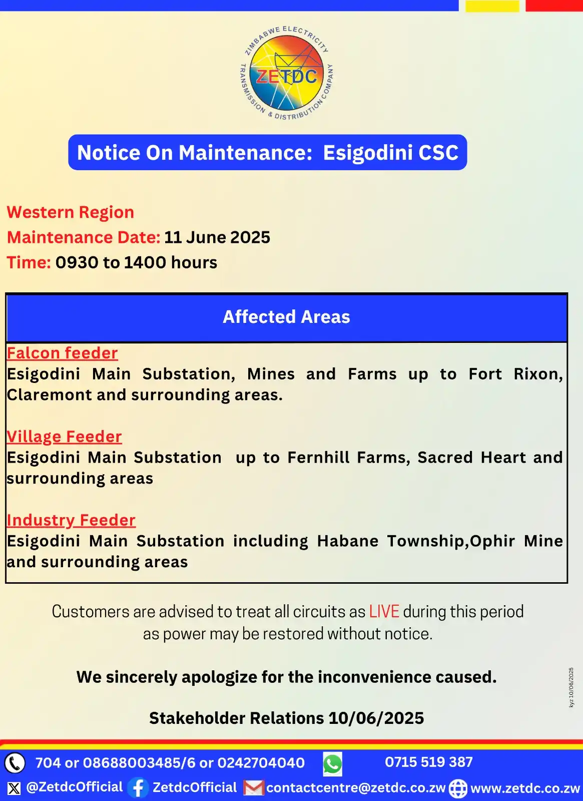 Image from ZETDC NATIONAL CONTACT CENTRE: <a class="text-blue-500 hover:underline cursor-pointer" href="/hashtag...
