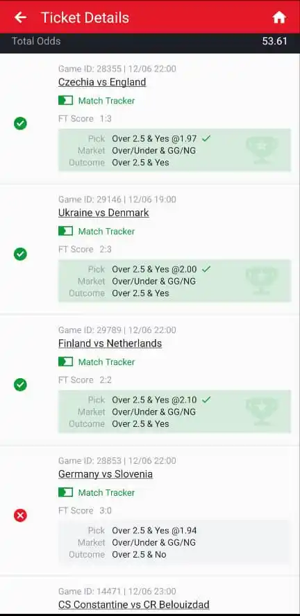 Image from Sports Spirt: Odds zetu 53 Timu 6 Zimechana mbili tu Tulikuwa karibu na ishindi 💯👊...