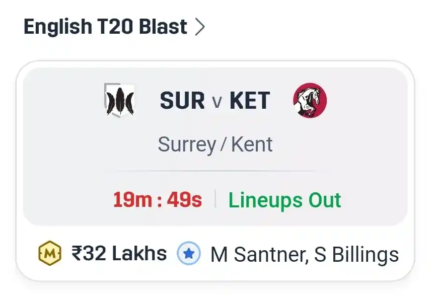 Image from Expert Dream11 Team - Prediction Best Expert Winning Dream 11 Teams - Dream11 Rank 1 GL SL H2H Teams: *ONLY 20 min Left..!*🥳🥳🎉 *After Lineups Pro Teams Added in PRO App....