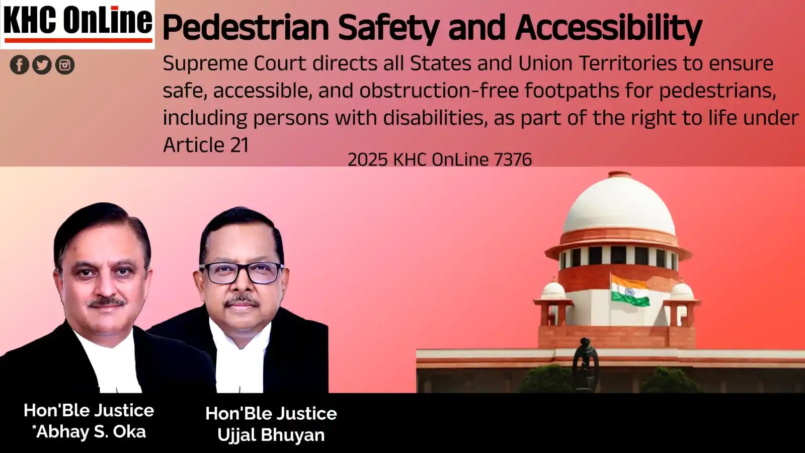 Image from KHC: Pedestrian Safety and Accessibility – Supreme Court directs all States...