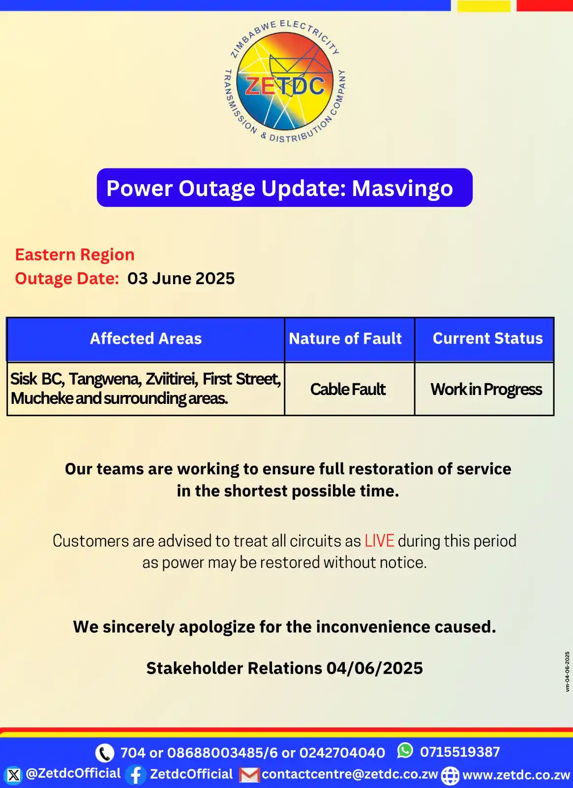 Image from ZETDC NATIONAL CONTACT CENTRE: <a class="text-blue-500 hover:underline cursor-pointer" href="/hashtag...