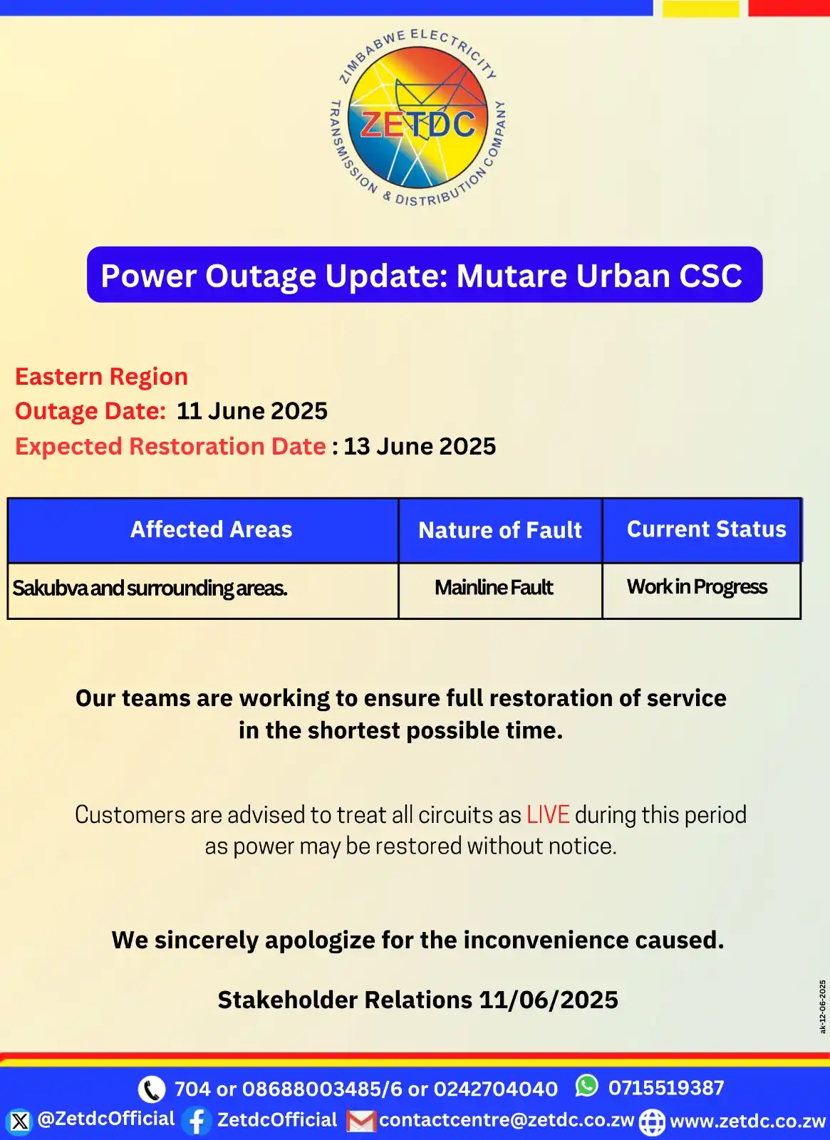 Image from ZETDC NATIONAL CONTACT CENTRE: <a class="text-blue-500 hover:underline cursor-pointer" href="/hashtag...