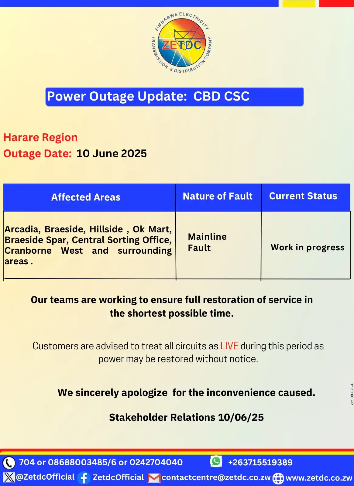 Image from ZETDC NATIONAL CONTACT CENTRE: <a class="text-blue-500 hover:underline cursor-pointer" href="/hashtag...
