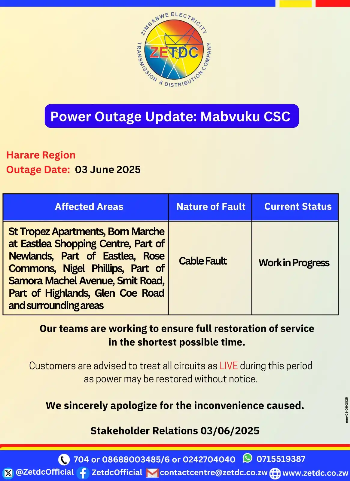 Image from ZETDC NATIONAL CONTACT CENTRE: <a class="text-blue-500 hover:underline cursor-pointer" href="/hashtag...