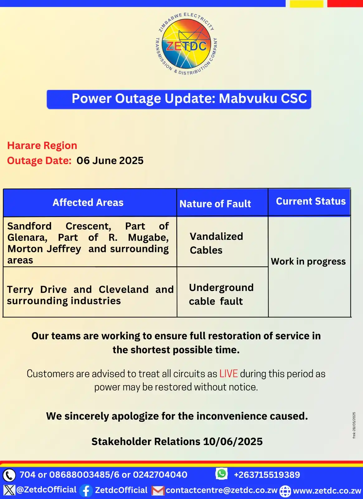 Image from ZETDC NATIONAL CONTACT CENTRE: <a class="text-blue-500 hover:underline cursor-pointer" href="/hashtag...
