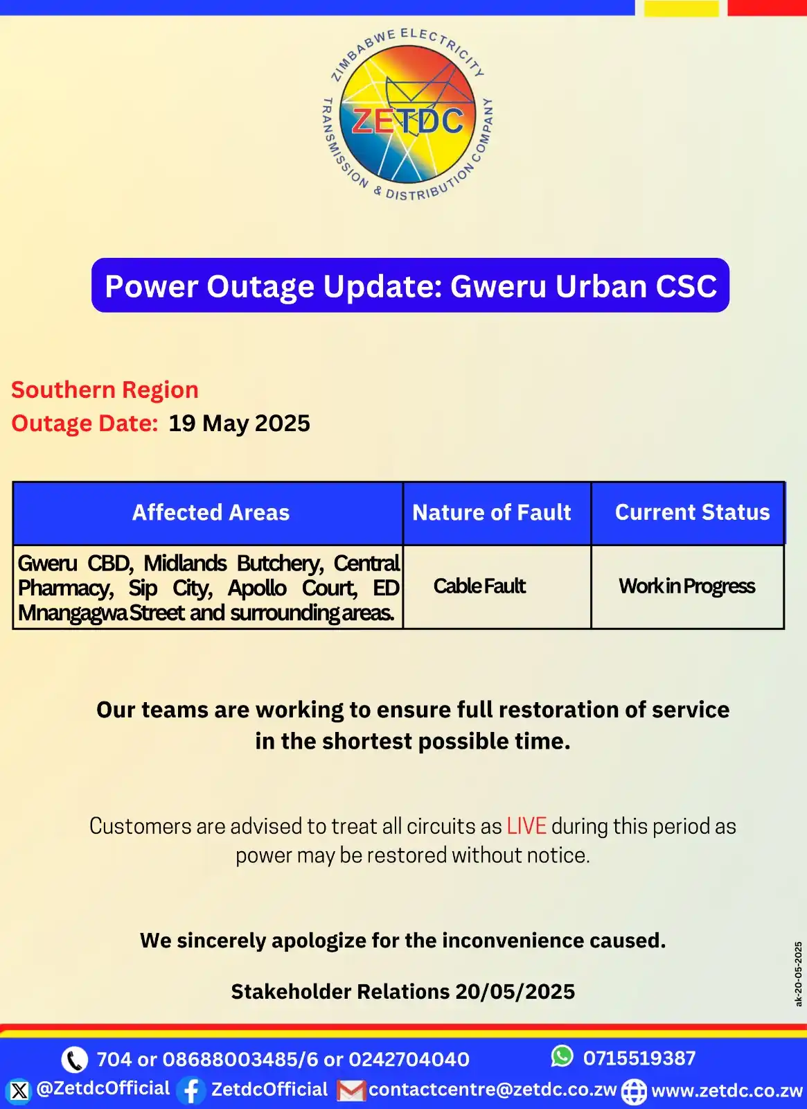 Image from ZETDC NATIONAL CONTACT CENTRE: <a class="text-blue-500 hover:underline cursor-pointer" href="/hashtag...