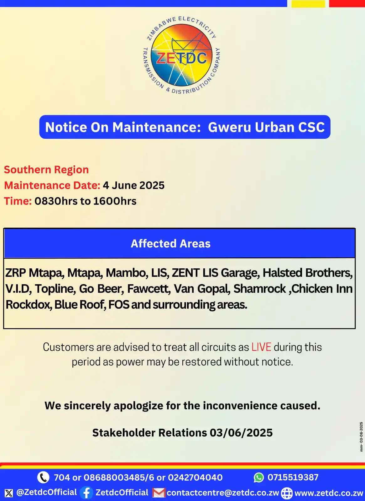 Image from ZETDC NATIONAL CONTACT CENTRE: <a class="text-blue-500 hover:underline cursor-pointer" href="/hashtag...