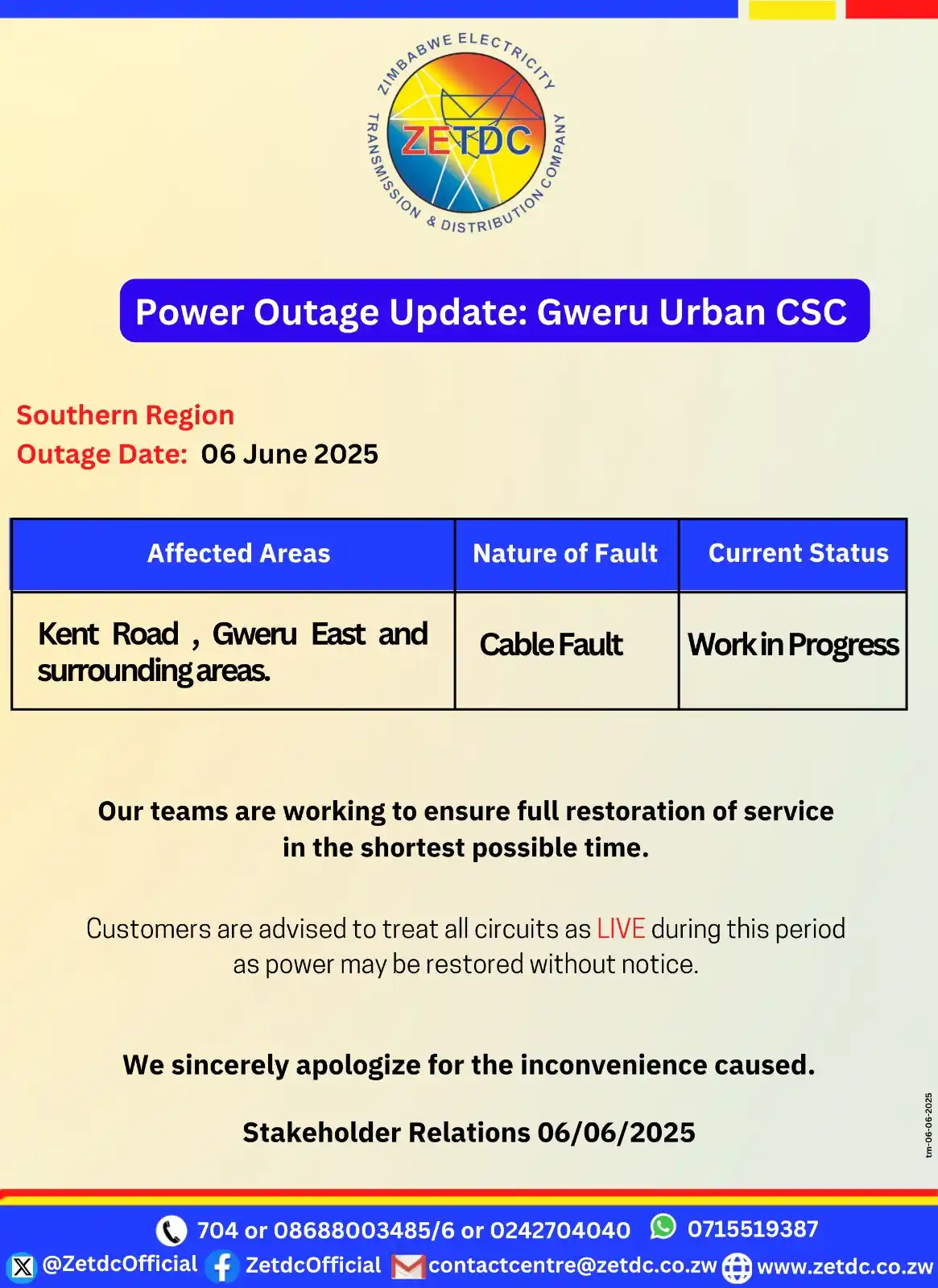 Image from ZETDC NATIONAL CONTACT CENTRE: <a class="text-blue-500 hover:underline cursor-pointer" href="/hashtag...