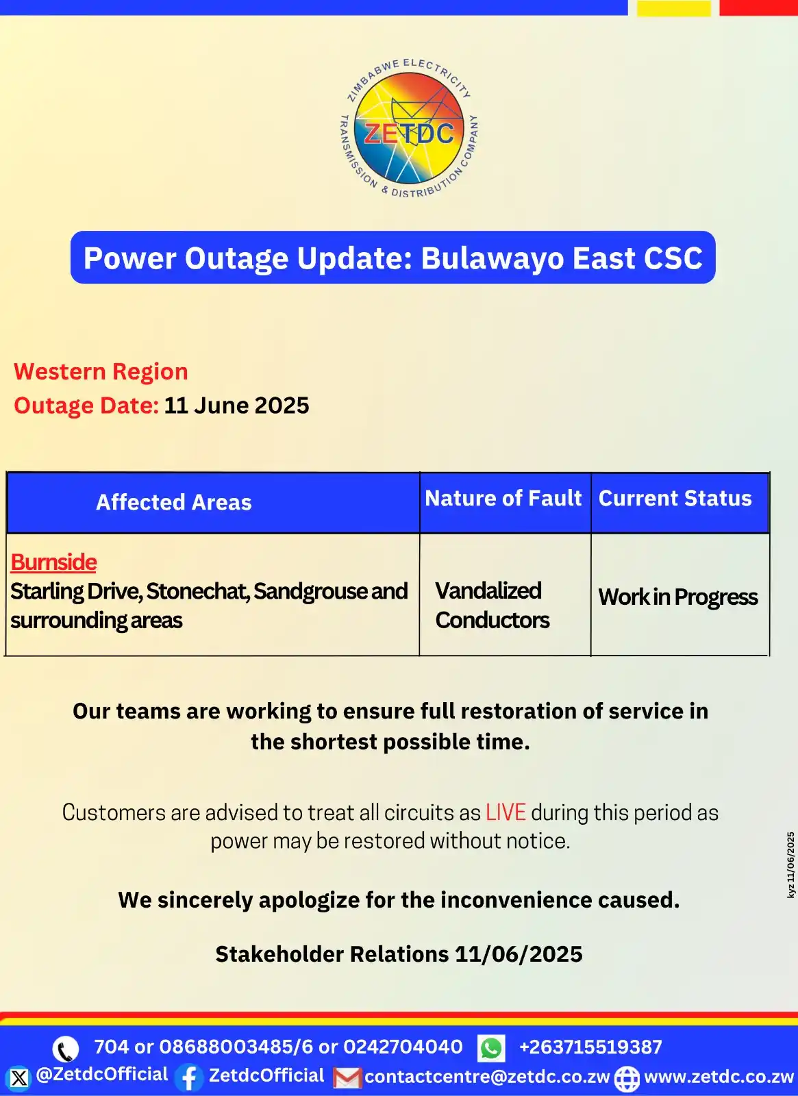 Image from ZETDC NATIONAL CONTACT CENTRE: <a class="text-blue-500 hover:underline cursor-pointer" href="/hashtag...