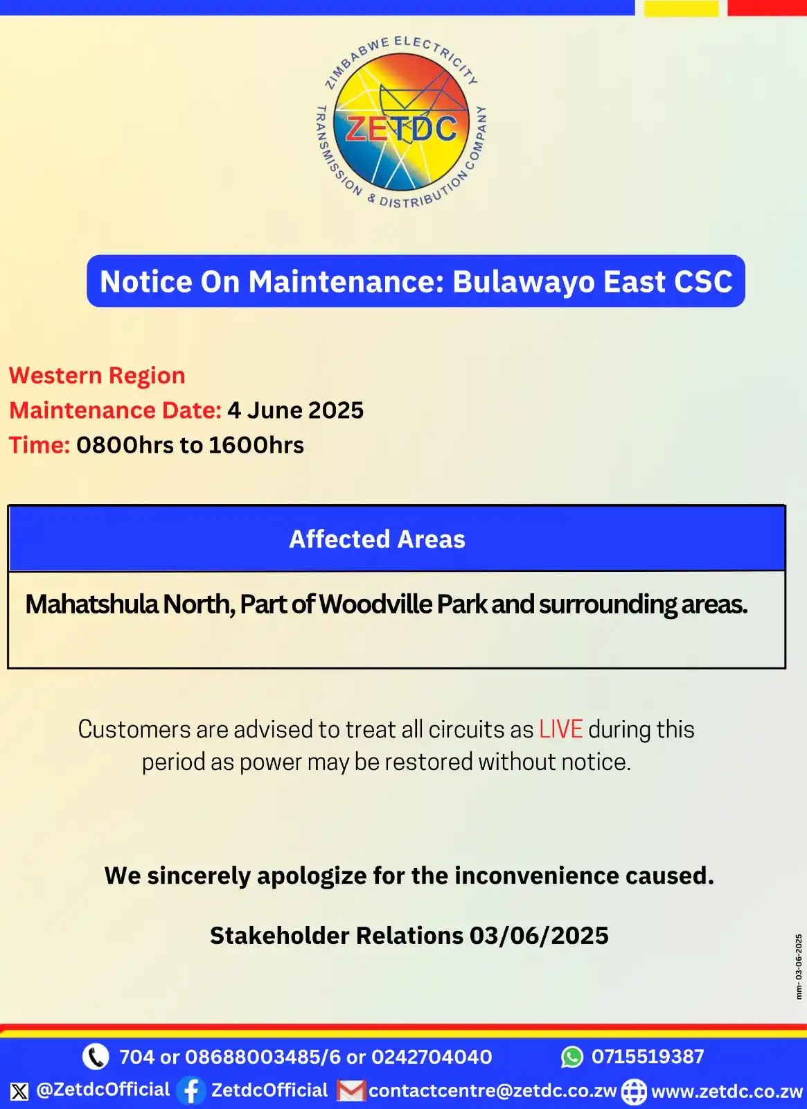 Image from ZETDC NATIONAL CONTACT CENTRE: <a class="text-blue-500 hover:underline cursor-pointer" href="/hashtag...