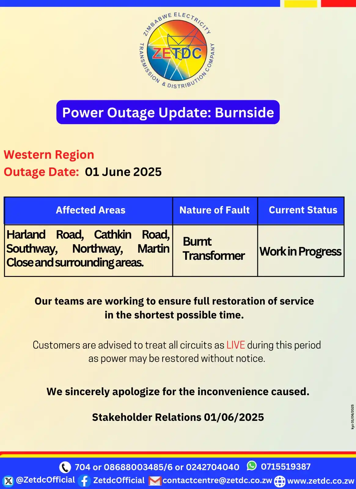 Image from ZETDC NATIONAL CONTACT CENTRE: <a class="text-blue-500 hover:underline cursor-pointer" href="/hashtag...