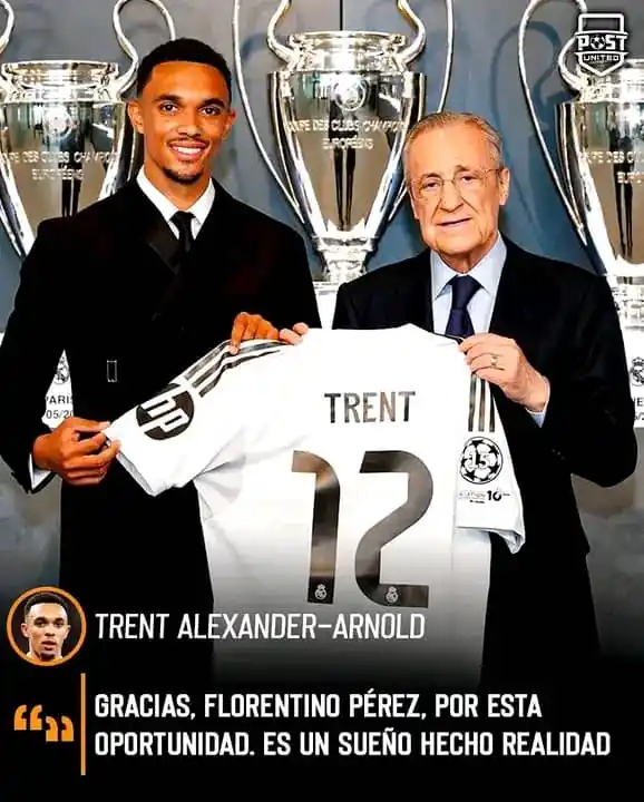 Image from La Casa Del Fútbol⚽. BARCELONA 🇪🇸 / REAL MADRID / MESSI 🇦🇷 / CRISTIANO RONALDO 🇵🇹: 🤍👑 Presentación de Trent Alexander-Arnold como nuevo jugador del Rea...