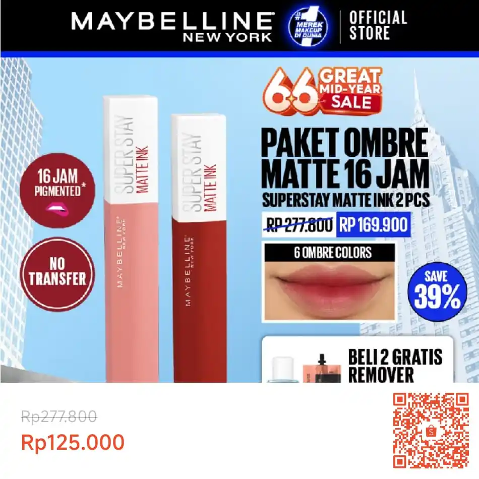 Image from INFO PROMO DISKON RACUN BELANJA | SHOPEE LAZADA TOKOPEDIA BLIBLI TIKTOK HIDDEN GEMS DAGET SHOPEE THR: Temukan MAYBELLINE OFFICIAL Paket Hemat Superstay Matte Ink 2 pcs Ombr...