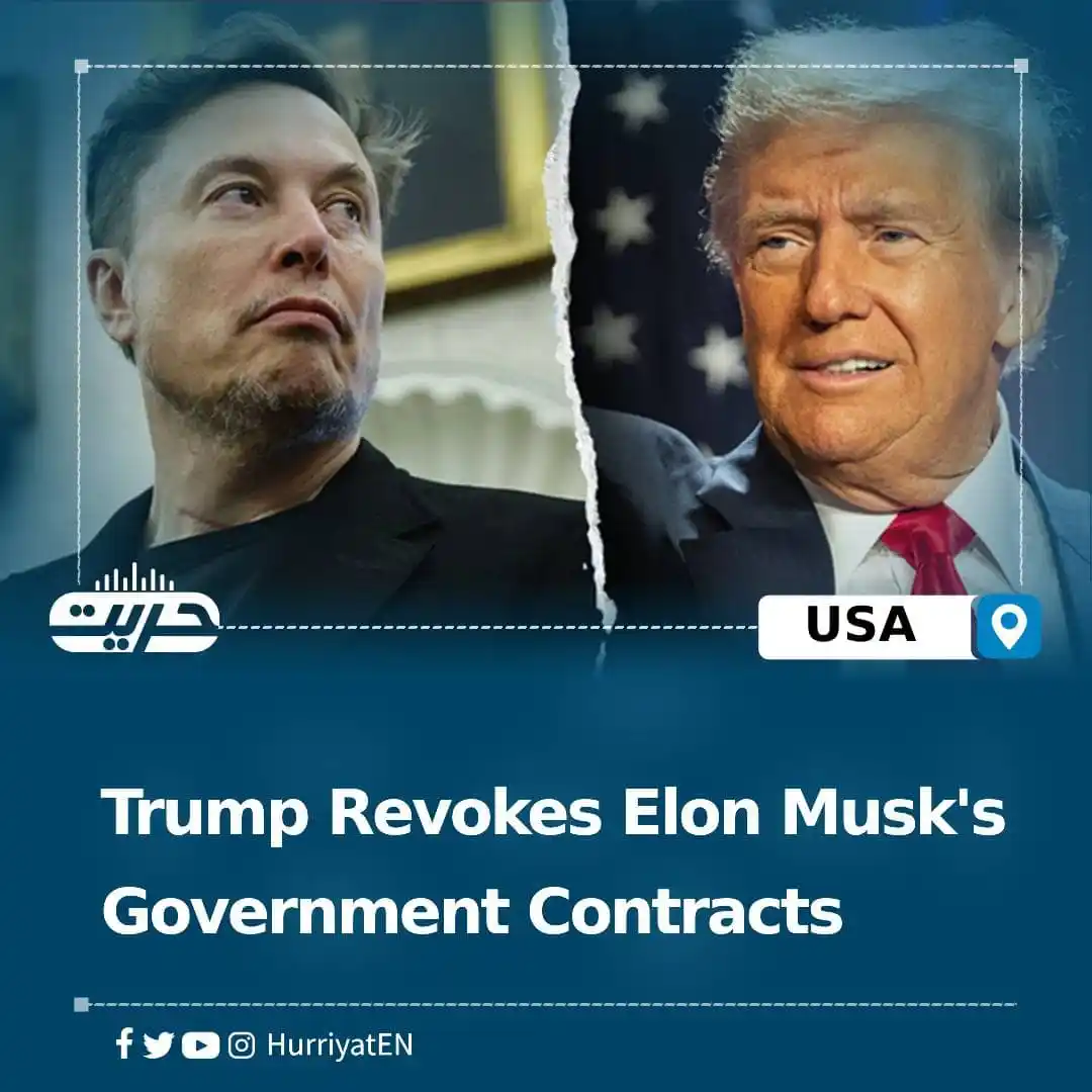 Image from Hurriyat Radio English: Trump Revokes Elon Musk's Government Contracts Following Elon Musk's ...