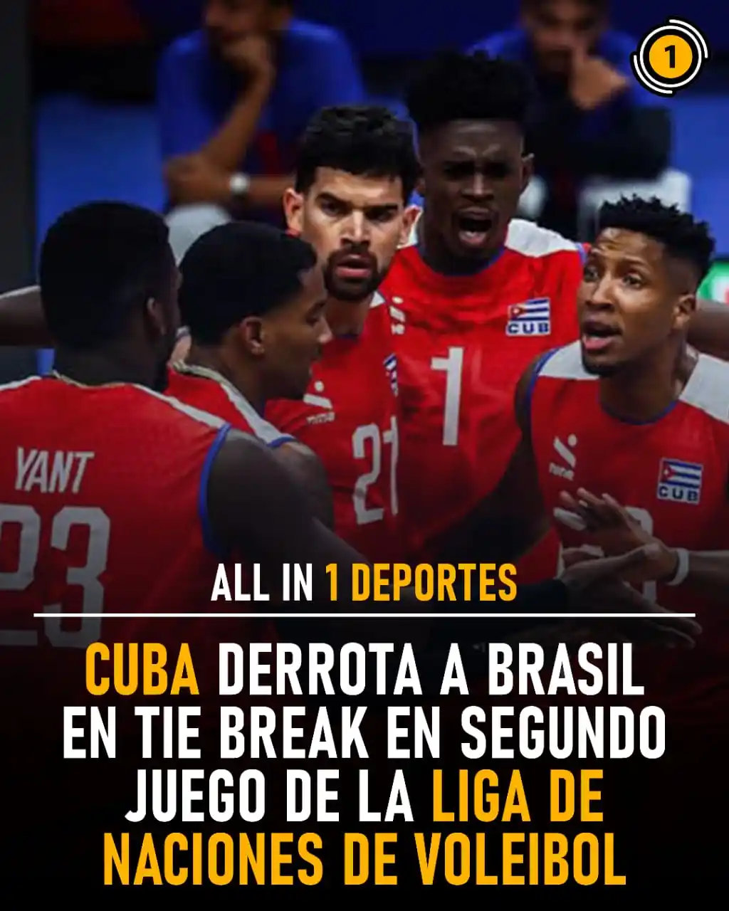 Image from All In 1 Deportes: 🔥🏐 ¡VICTORIA ÉPICA DE CUBA ANTE BRASIL! 🇨🇺💪🇧🇷 En un partidazo ...