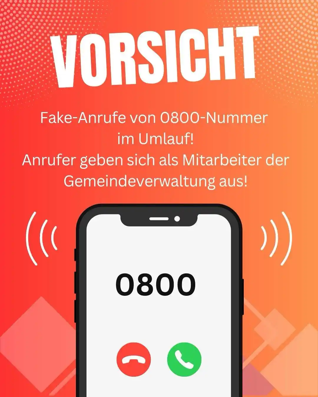 Image from Gemeinde Münster Hessen: ‼️Wir erhalten aktuell Hinweise von Bürgerinnen und Bürgern, die von e...