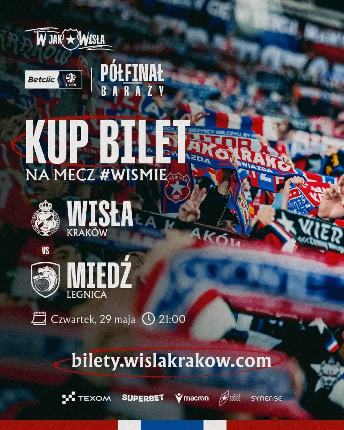 Image from Wisła Kraków 🔵⚪️🔴: Wszystko uruchomione! Sprzedaż otwarta biletów na półfinał <a class="t...