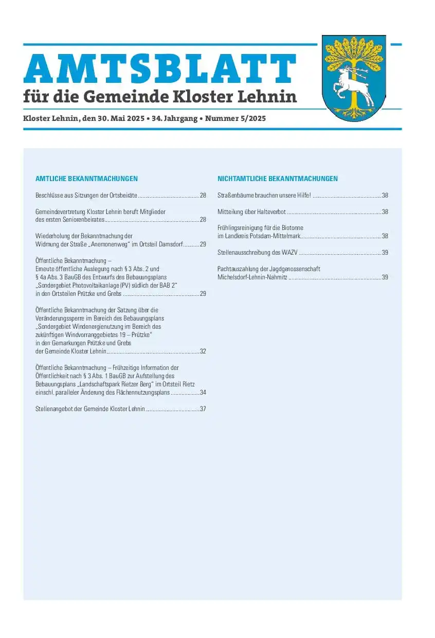 Gemeinde Kloster Lehnin  post