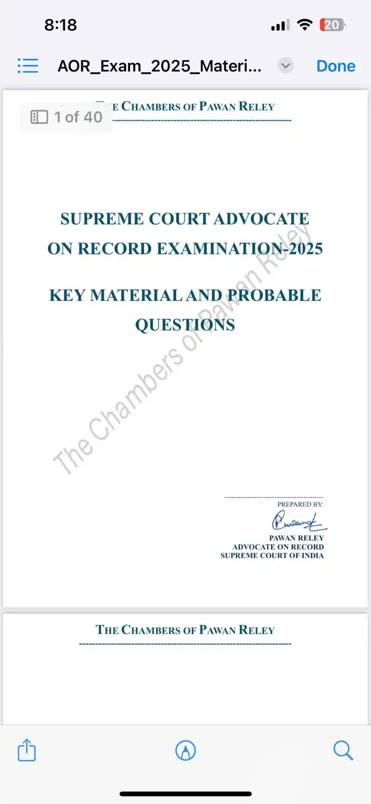 Image from Legal Sparks : *AOR 10 years question paper* Please find below the ๐ฉ๐๐ ๐ ๐ซ๐๐๏ฟฝ...
