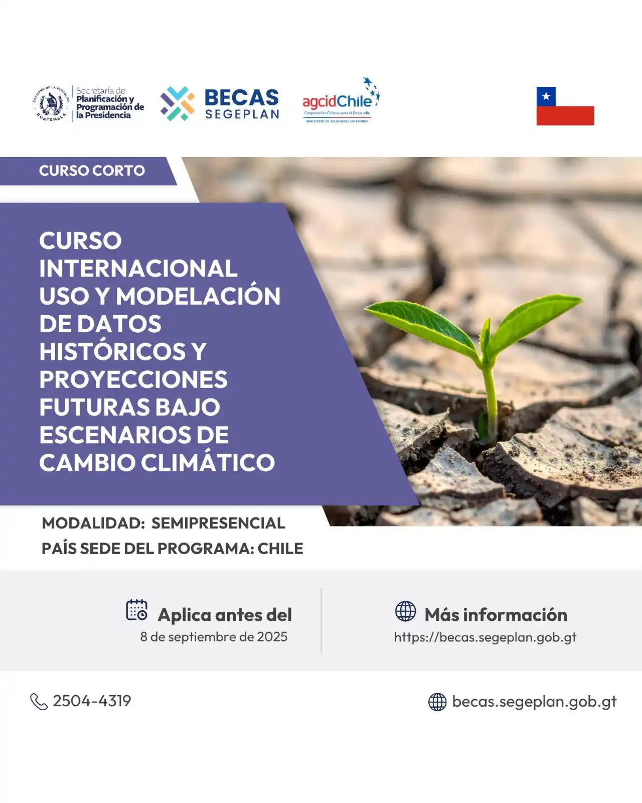 Image from Becas SEGEPLAN: > 🇨🇱 Capacítate para enfrentar el cambio climático con el curso semi...