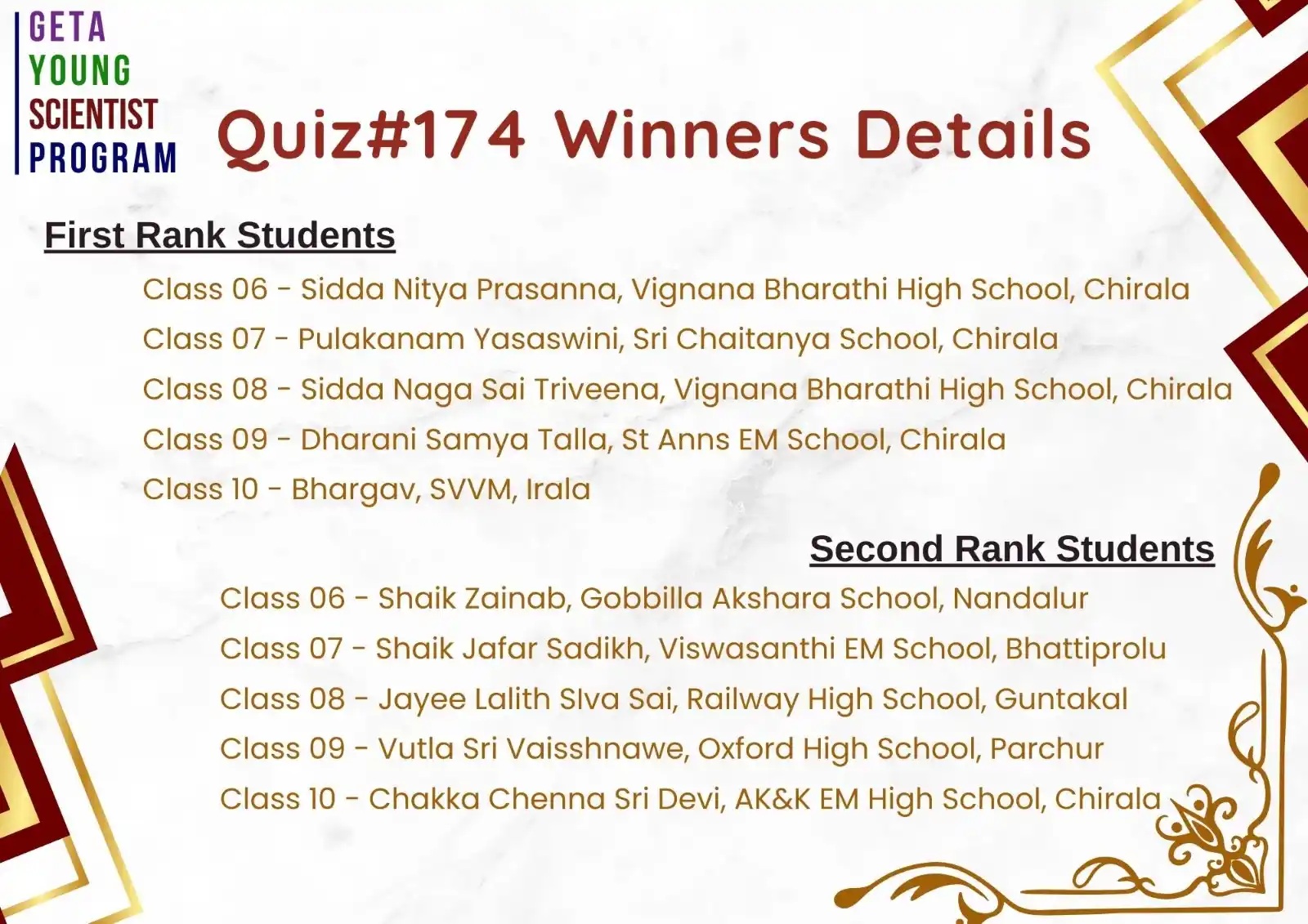 Young Scientist India post