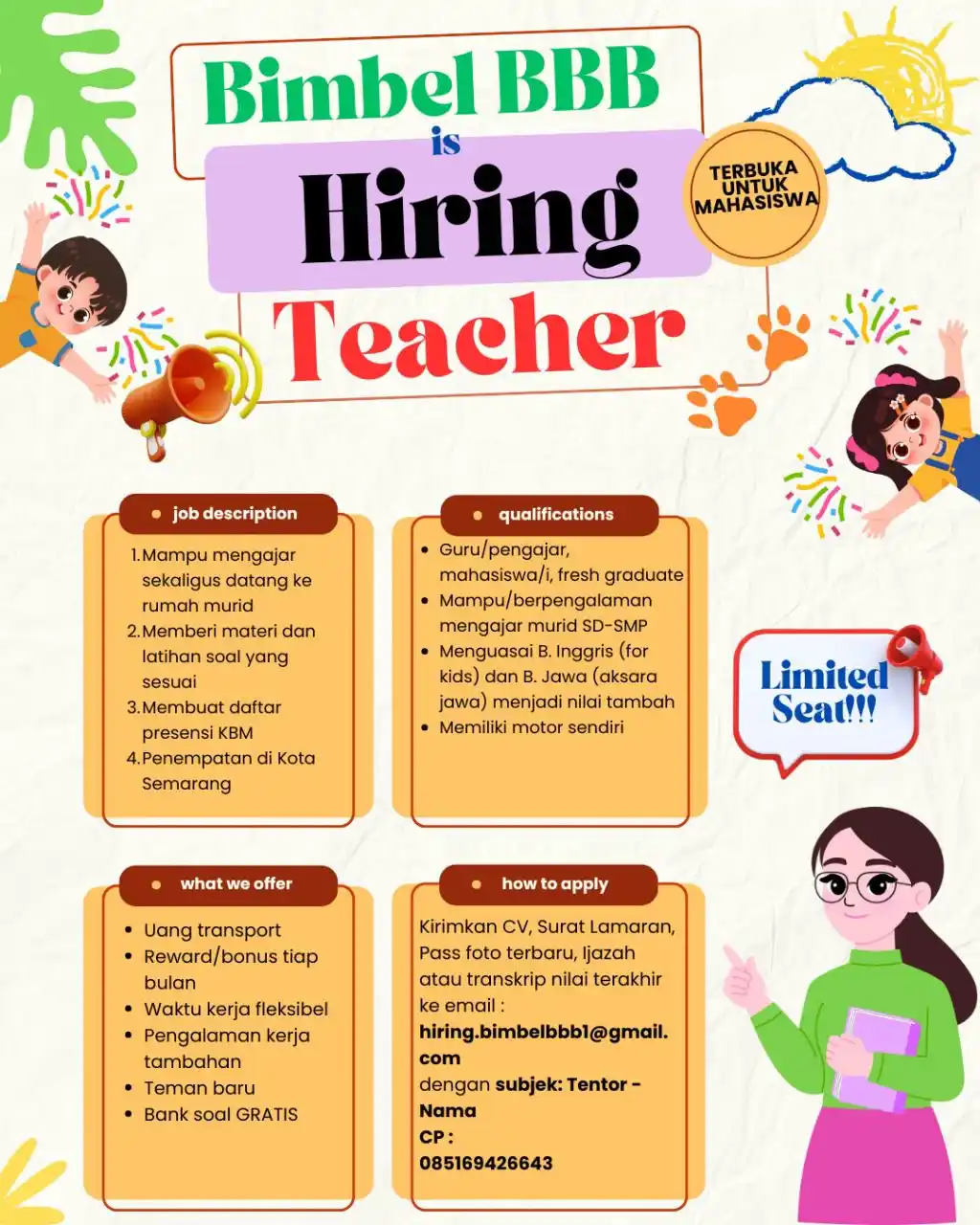 Image from DINIFESS 🐚: *INFO LOKER UNTUK MAHASISWA DAN FRESHGRADUATE DAN GURU FREELANCE, SLOT...