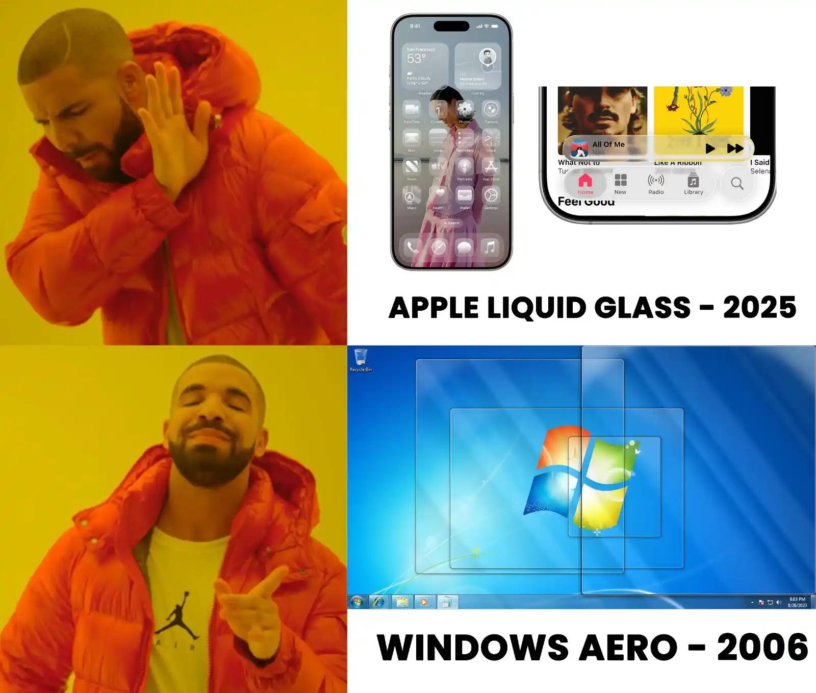 Image from SmartWorld: iOS 26 come Windows Vista 🙈  Per chi si fosse perso tutte le novità s...